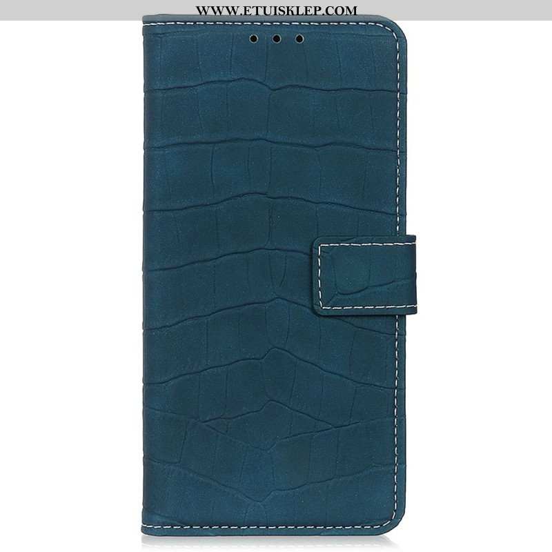 Etui Folio do Poco M4 5G Styl Skóry Krokodyla